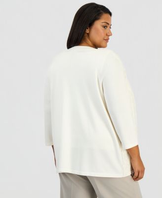 Plus Size Floral Appliqu&eacute; Cardigan Sweater