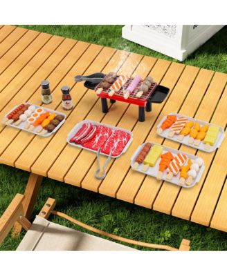 36-Piece Kids BBQ Grill Playset, Pretend Play Toy with Realistic Food & Tools
