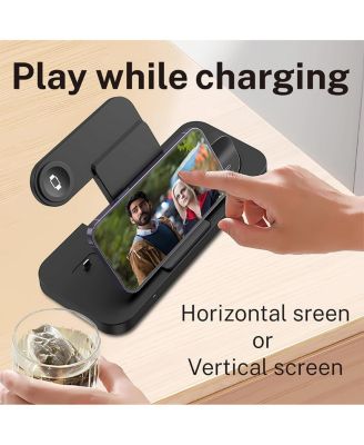 Vertical wireless charger, 6-in-1 fast wireless charging station, upgraded integrated folding, suitable for iPhone 16/15/14/13, Apple Watch Ultra/9/8