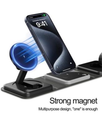 3 in 1 Foldable Wireless Charger, Portable Folding, for iPhone Fast Charging.