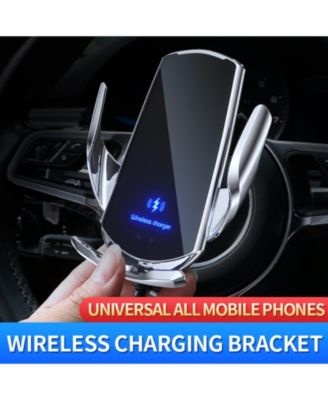 Wireless car charger, car induction, 15W wireless charger, car vent mounting bracket, fast charging,vent phone holder, silver