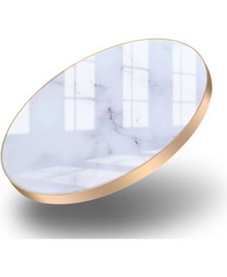 Aluminum Alloy Wireless Charger, 10W Marble Pattern Wireless Charger, HE-WT16 QC Input CE Certification for iPhone,White Gold