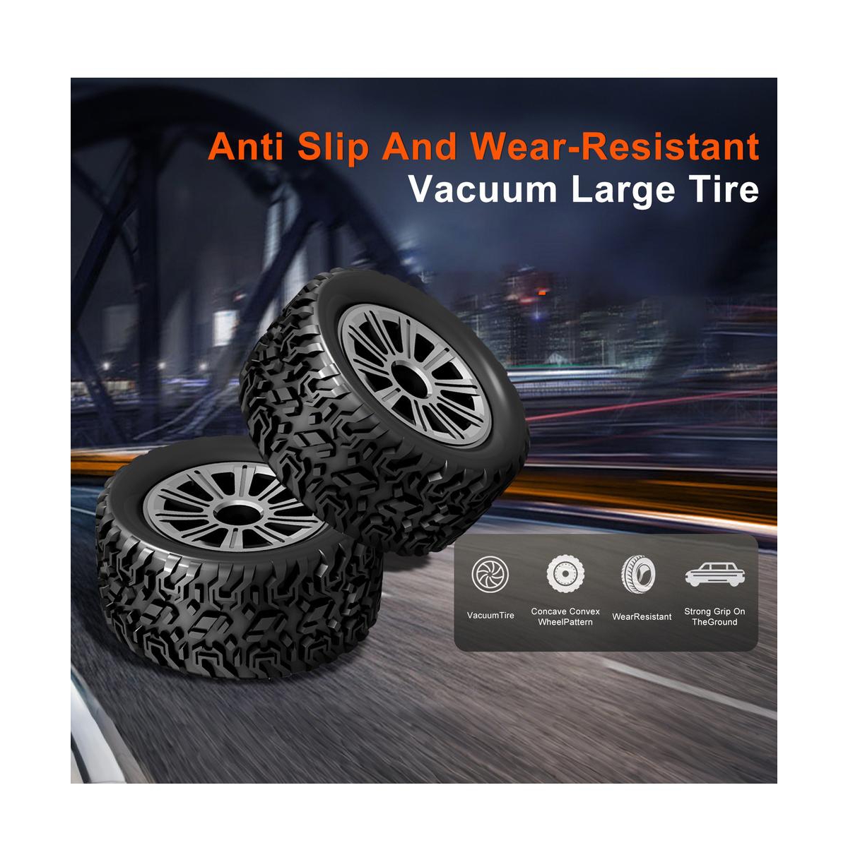 Bruce & Shark 1:16 Rc Monster Truck, 22 Mph High-Speed 4WD Off-Road Vehicle with Led Lights