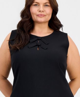 Plus Size Sleeveless Bow-Detail Dress