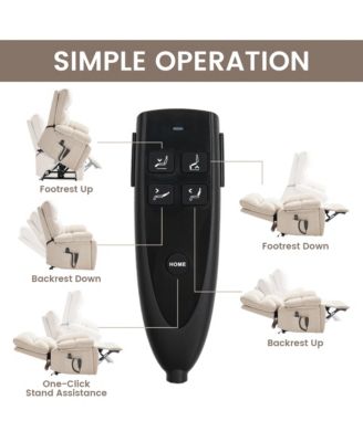 Heat Massage Dual Motor Infinite Position Up to 350 LBS Large Electric Power Lift Recliners with Hidden Cup Holders