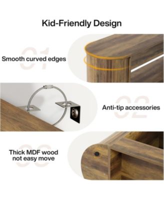 TV Stand with Storage for TV, 2-Tier Farmhouse Television Stands, Entertainment Center Media Console