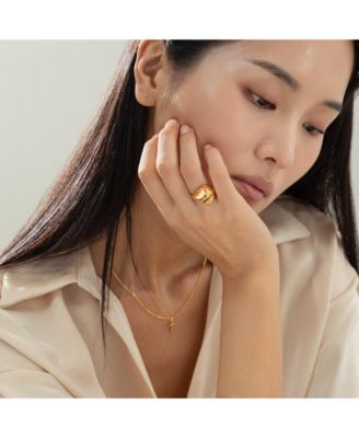 14k Gold Plated Shirley Ring Statement Chic Trendy Statement