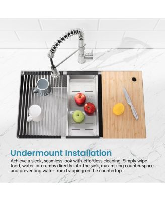 33" x 19" Stainless Steel Single Bowl Undermount Kitchen Sink