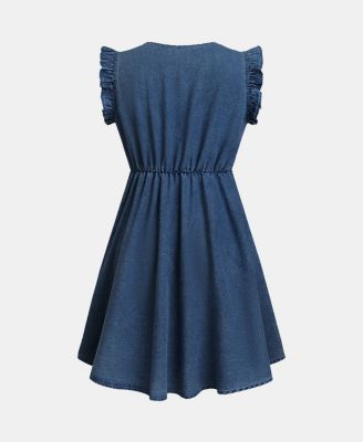Women's V-Neck Ruffle Mini Dress