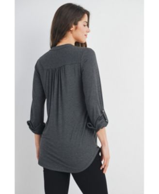 Maternity Henley V Neck Nursing Top