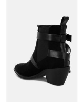 Womens Raveta Microfiber Buckle Strap Western Boots