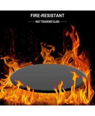 36" Tempered Glass Table Top (Black, 2/5" Thick, Beveled Edge