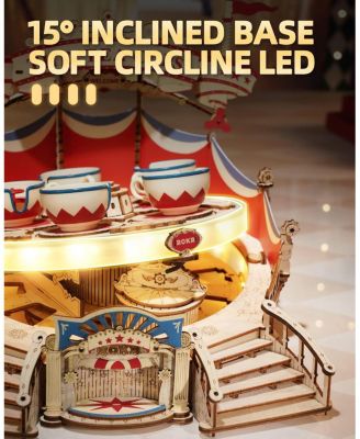 3D Wooden Puzzles for Adults-LED Wooden Music Box Kits-Wood Model Kits to Build-3D Puzzles for Teens and Adults-Christmas STEM Toy Gifts