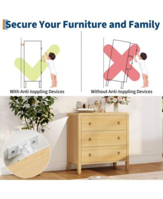 3-Drawer Modern Bedroom Dresser Chest Closet Storage Cabinet Organizer for Bedroom, Living Room, Hallway, Office