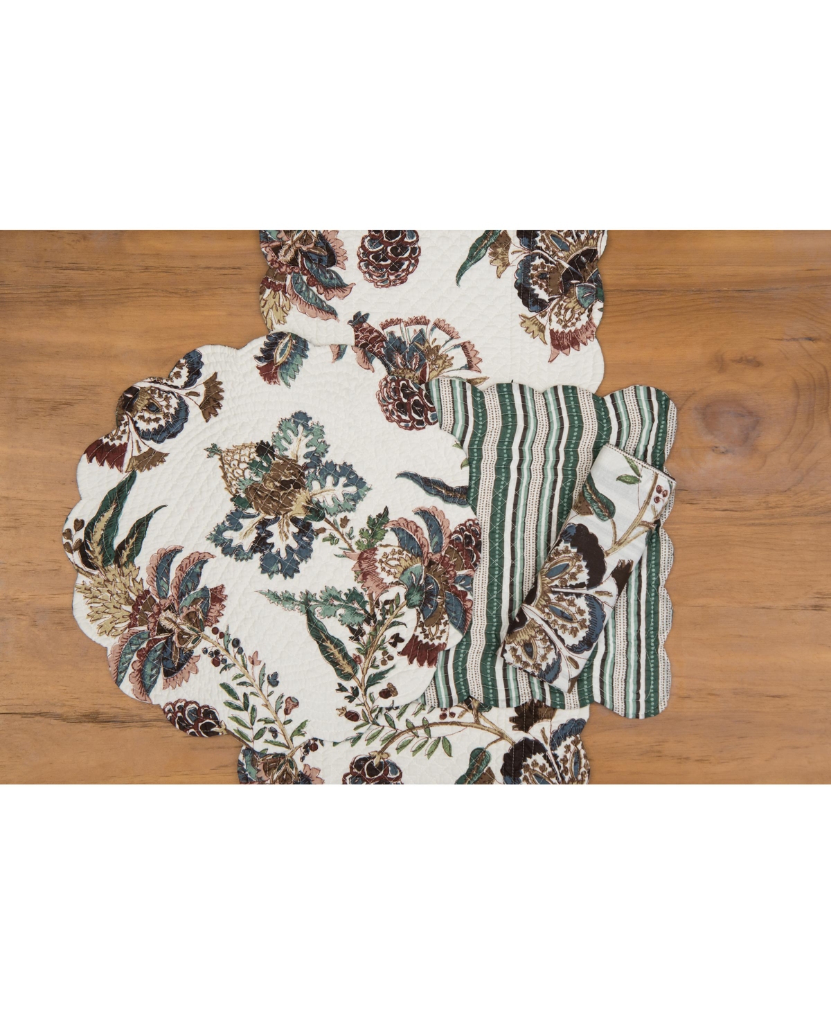 C&F Home Braelyn Abstract Botanical Quilted Table Runner 14" x 51
