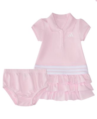 Baby Girls' Ruffle Short-Sleeve Polo Dress and Bloomers, 2-Piece Set