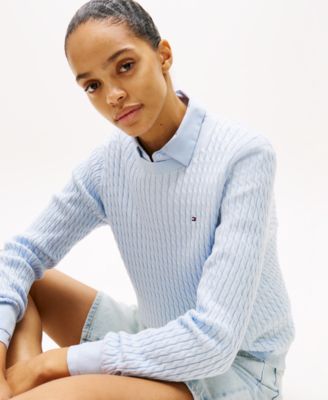 Women's Fine Gauge Cable Crewneck Top