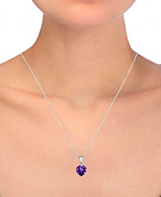 Amethyst (2 ct. t.w.) & Diamond Accent Pendant Necklace in 14k White Gold