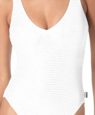 Michael Kors Women's V-Neck One-Piece Swimsuit