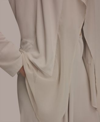 Women's Mixed Media Collared Neck Jacket