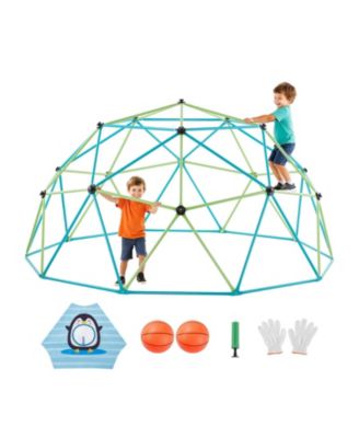 10FT Kids Climbing Dome 1000 LB Capacity with Octopus Net and Basketballs