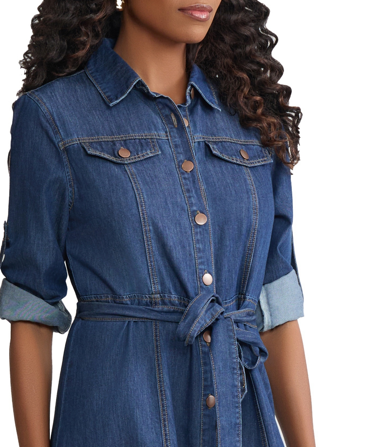 Jones New York Women's Midi Long-Sleeve Shirt Dress