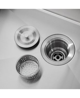 33x22inch Stainless Steel Kitchen Sink Overmount Single Bowl Handmade with Cutting Board