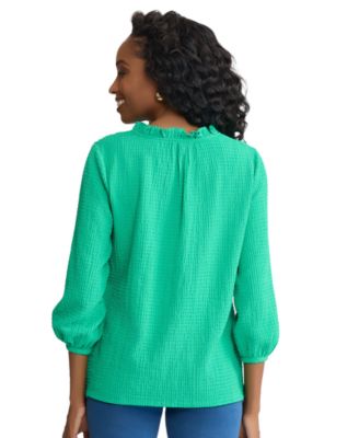 Women's Smocked Shoulder Top