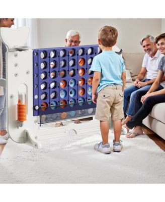 4-in-1 Giant Outdoor Game Set – Jumbo Connect 4, Basketball, Ring Toss & Golf for Kids & Adults