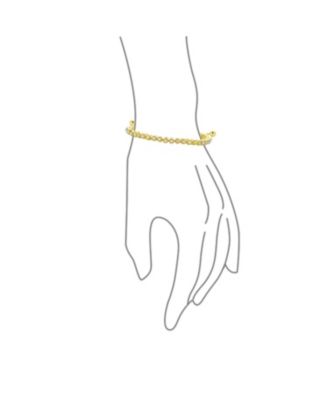 Milgrain Bezel Created Opal Tennis Bolo Bracelet 14K Gold Plated Sterling Silver