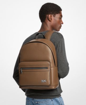 Men's Logo Printed Front Zip Backpack