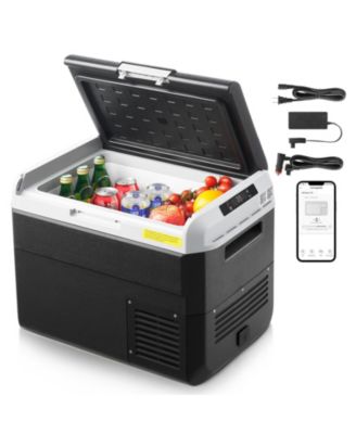 31.7QT/30L 12 Volt Car Refrigerator, Portable Electric Cooler, -4 68  Adjustable Temperature, 12/24V DC and 100-240V AC