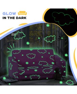 2 in 1 Kids Play Couch with Glow in the Dark Cloud Pattern,