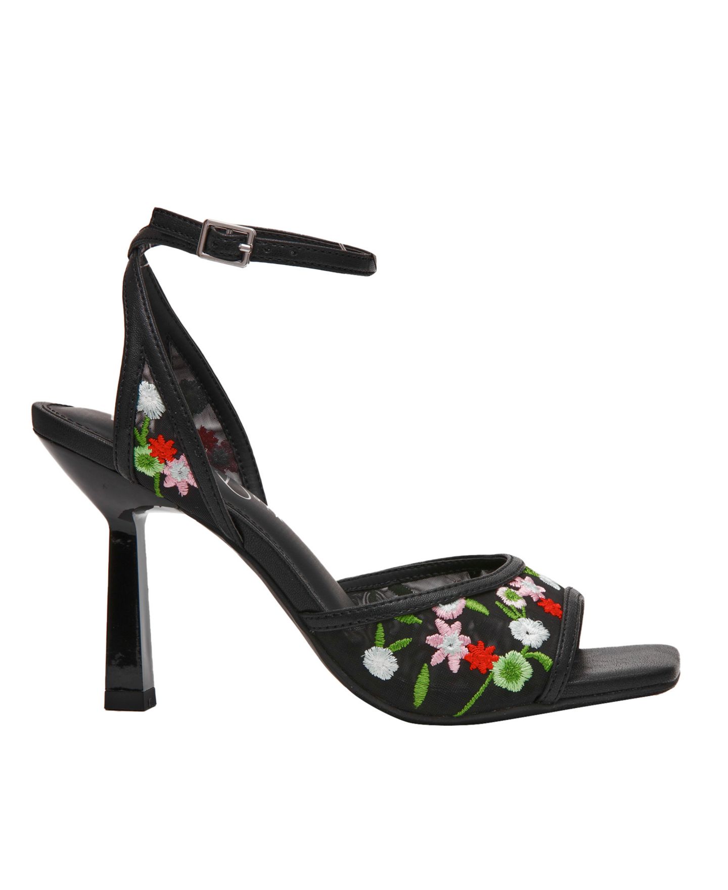 Женские сандалии Wild Pair Erynn Dress Embroidered High Heel, цвет: Чёрный с принтом сетчатый — фото 2