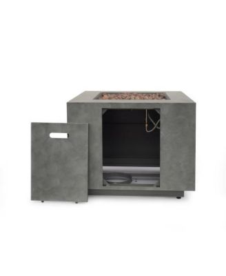 33 Inch Square Iron Propane Fire Pit with 50000 BTU and Hidden Tank