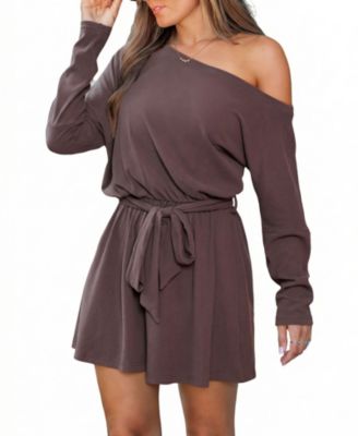 Women's Casual Relaxed Tie Front Jumpsuit