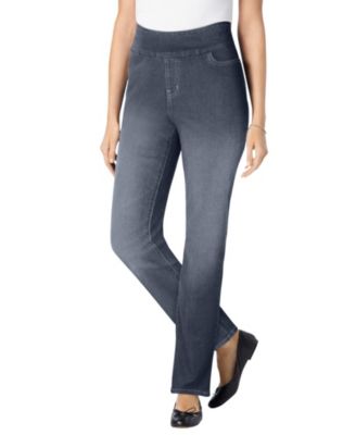 Women's Within Tall Flex-Fit Pull-On Straight-Leg Gap-Free Stretch Denim Jeans