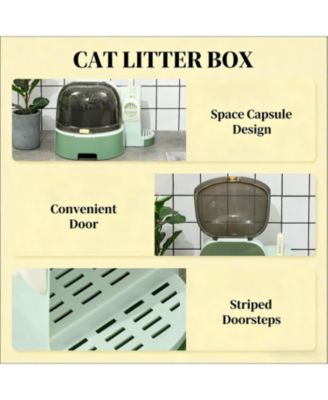 Covered Cat Litter Box in Green