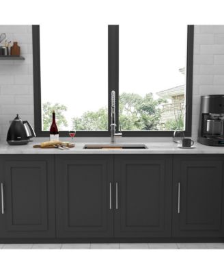 33inch Gunmetal Black Workstation Undermount Kitchen Sink 16G T304 Nano Stainless Steel Single Bowl 33x19x10inch with Full Accessories