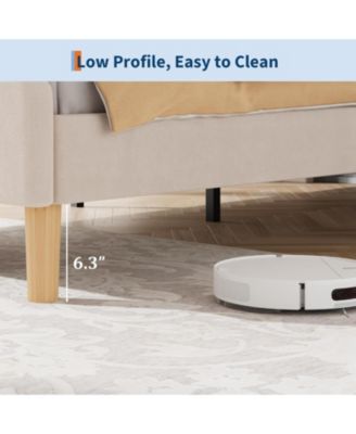 Size Velvet LED Bed Frame with Adjustable Headboard, Princess Platform Bedframe for Kids/Girls, No Box Spring Needed