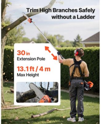 26CC 6-in-1 2-Cycle Gas Trimmer Tool Set, Hedge & String Trimmer, Brush Cutter, Edger, Pole Saw, Extension Pole, Gear Set