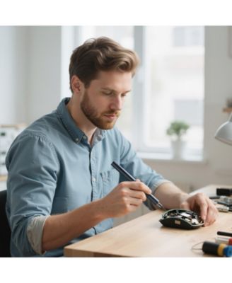 Mini Electric Precision Screwdriver Set with 48 Magnetic S2 Steel Bits, LED Light, Type-C Charging & Magnetic Storage Box