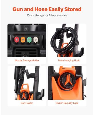Electric Pressure Washer, 4500 PSI Max, 3.2 GPM, 4 Quick-Connect Nozzles, Foam Cannon, High Power Cleaning Machine