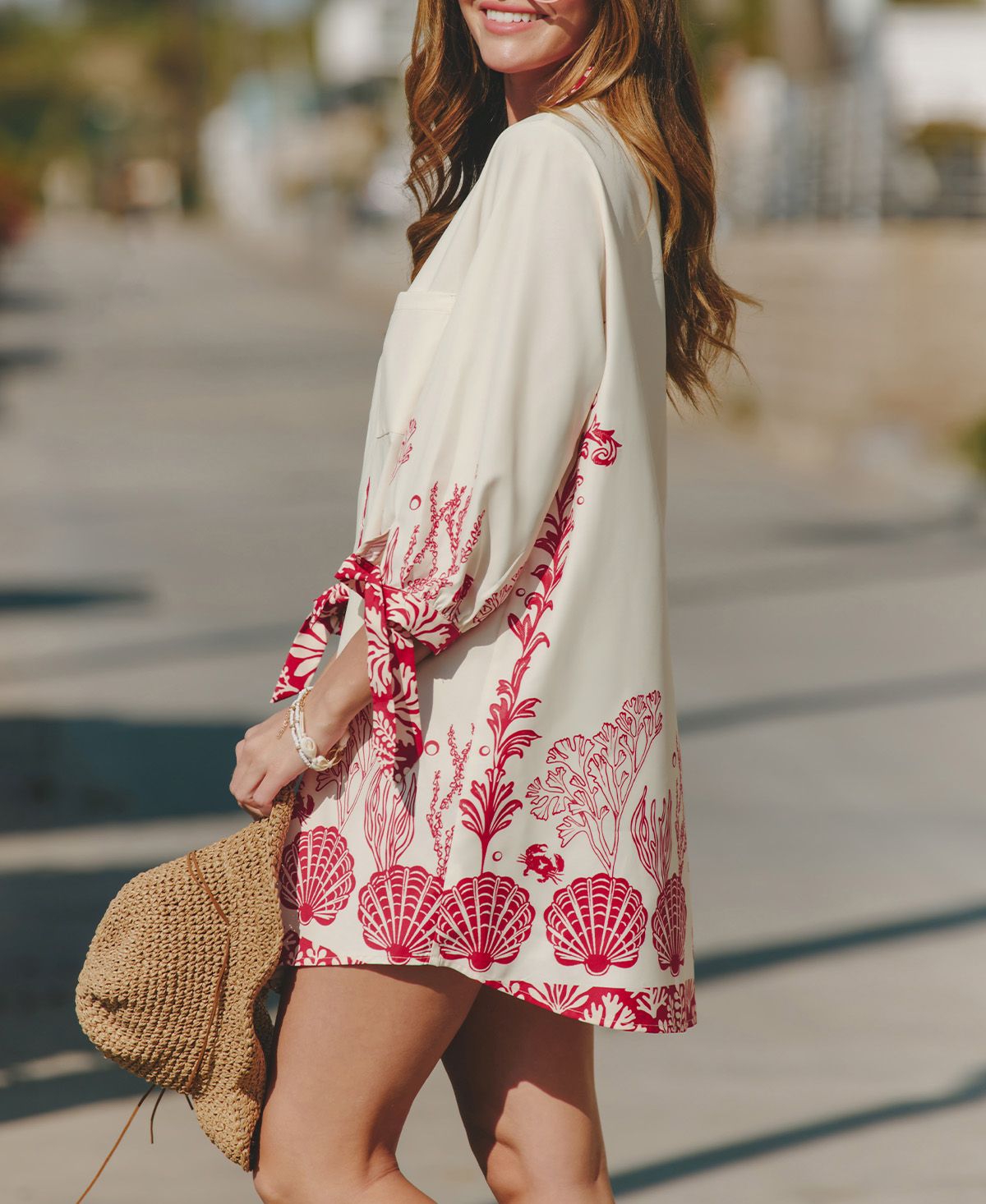 Cupshe Women's Vacationing Tropical Mini Beach Dress