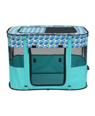 Foldable Pet Playpen, 32 x 24 x 22 in Portable Soft Crate/Playpen, 600D Oxford Waterproof Fabric, Zippered Removable Cover.