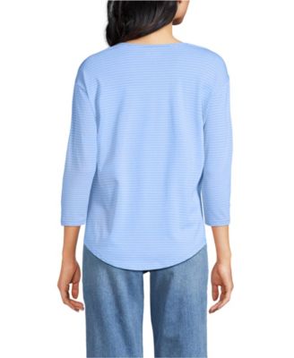 Women's Petite 3/4 Sleeve Lightweight Jersey Shirttail Tee