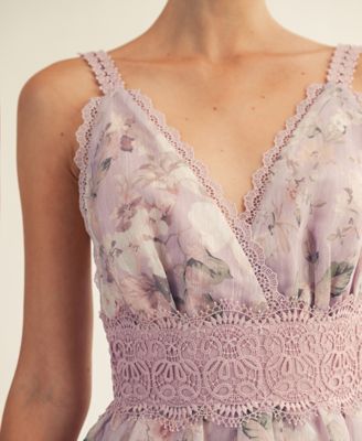 Women's Sylvie Floral Tiered Trim Midi Dress