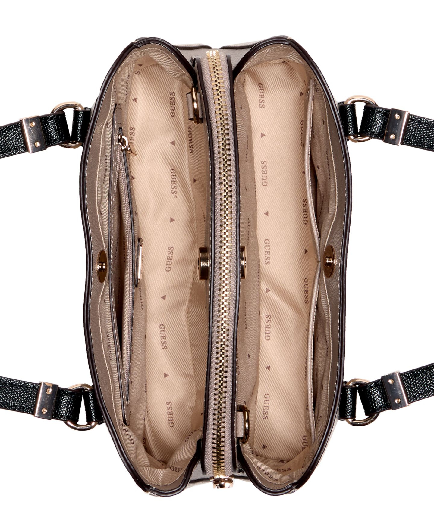 Женская сумка GUESS Lyndi Small Girlfriend Satchel, цвет: Бежевый — фото 4