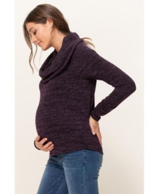 Maternity Cowl Neck Long Sleeve Knit Sweater