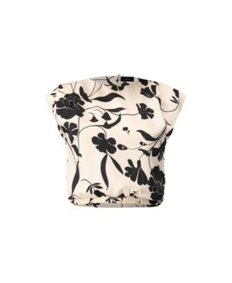 Women's Printed Sleeveless Straight Blouse